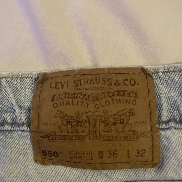 Vintage 90s Orange Tab Distressed Levi’s 550 Jeans Size 36 X 32 Relaxed Fit - Picture 6 of 16